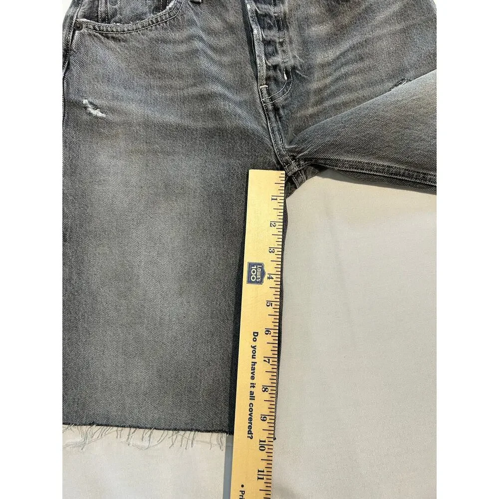 Etica Brandy Long Short Denim Bermuda Gray Quartzsite Size 24